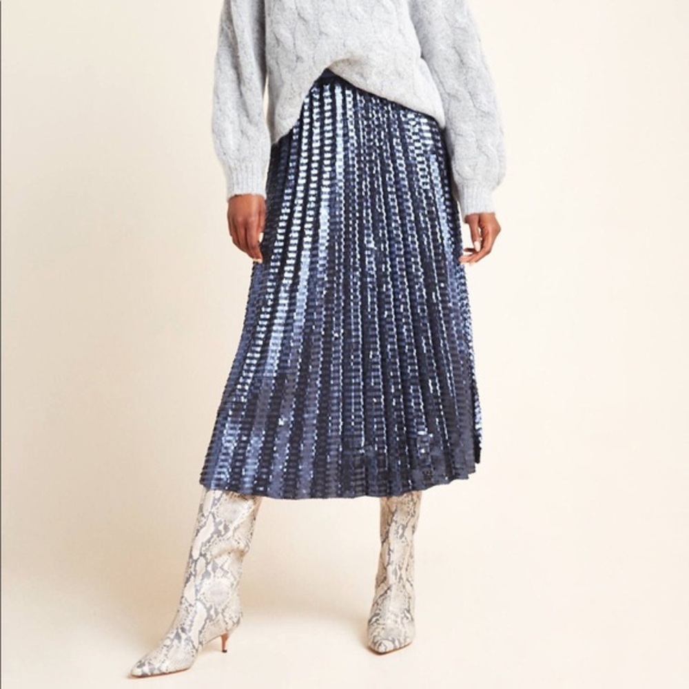 Anthropologie Maeve Natalia sequined midi skirt